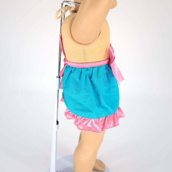 Unbranded Electric Blue & Pink Tie Around Apron with a Pocket for 18" Dolls GUC - Picture 2 of 10